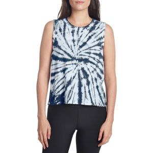 Sage Collective Navy Tie Dye Crew Neck Tank Top Workout Athleisure